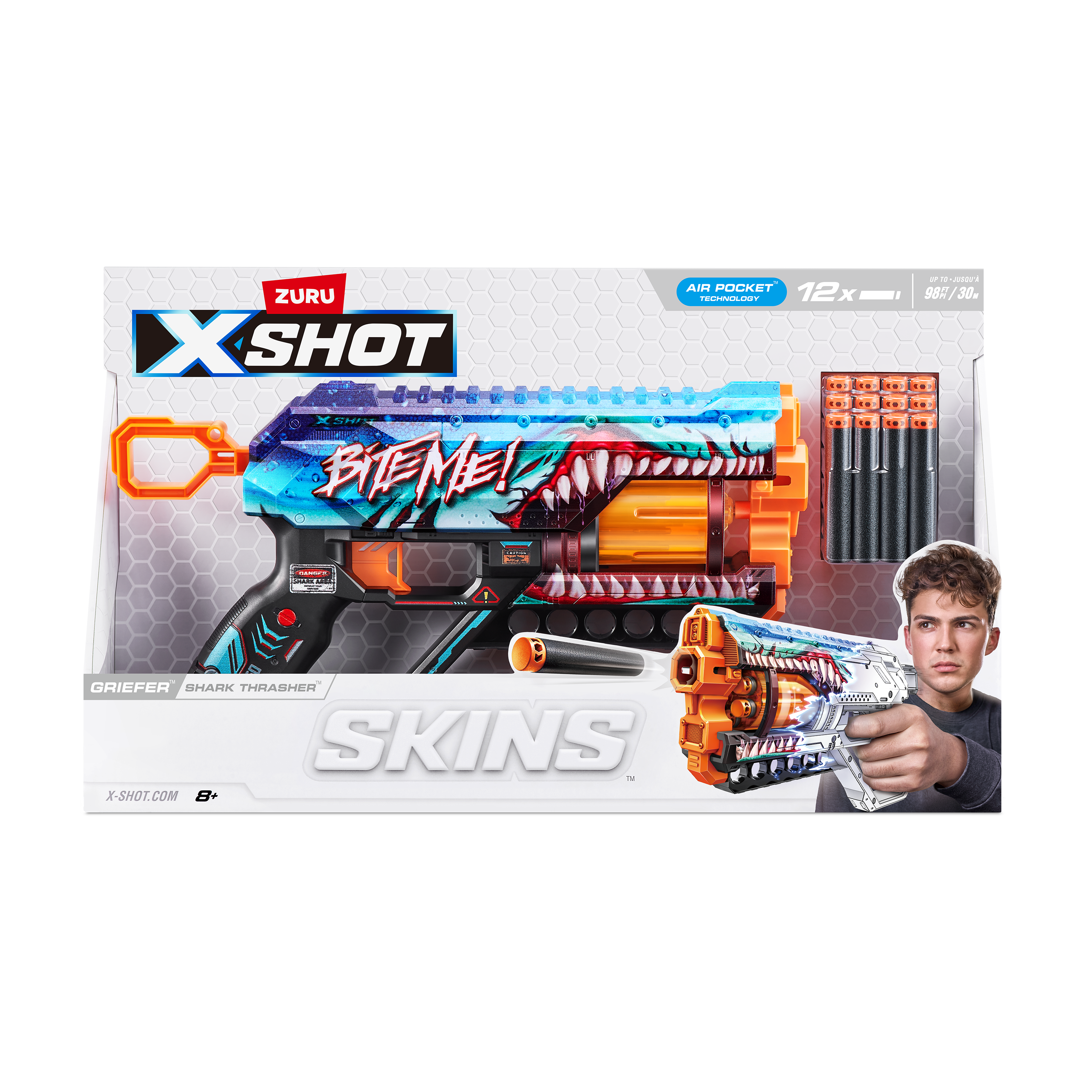 Бластер Zuru XSHOT  Skins Грифер Акула - фото 10