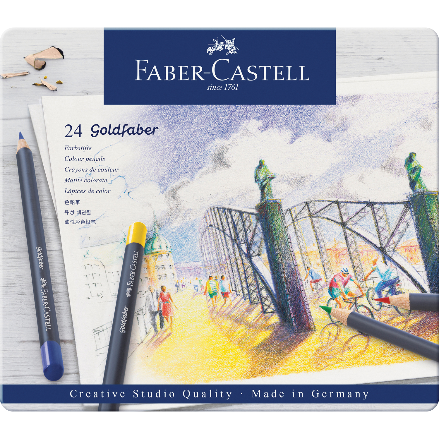 Карандаши цветные Faber Castell Goldfaber 24 цвета круглые - фото 1