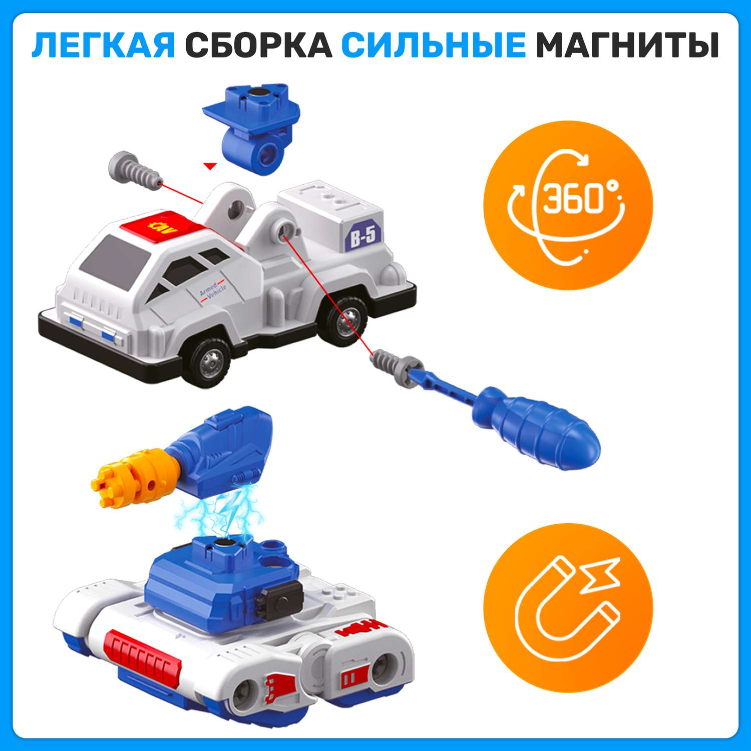 Робот Трансформер PELICAN HAPPY TOYS магнитный большой - фото 4