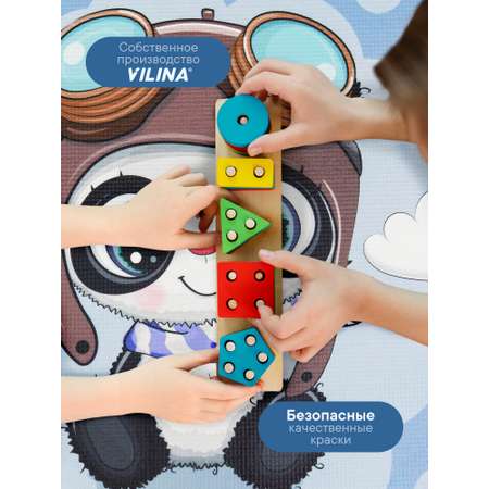 Коврик игровой для детей VILINA \"Забава\" диам. 80 см Панда пилот