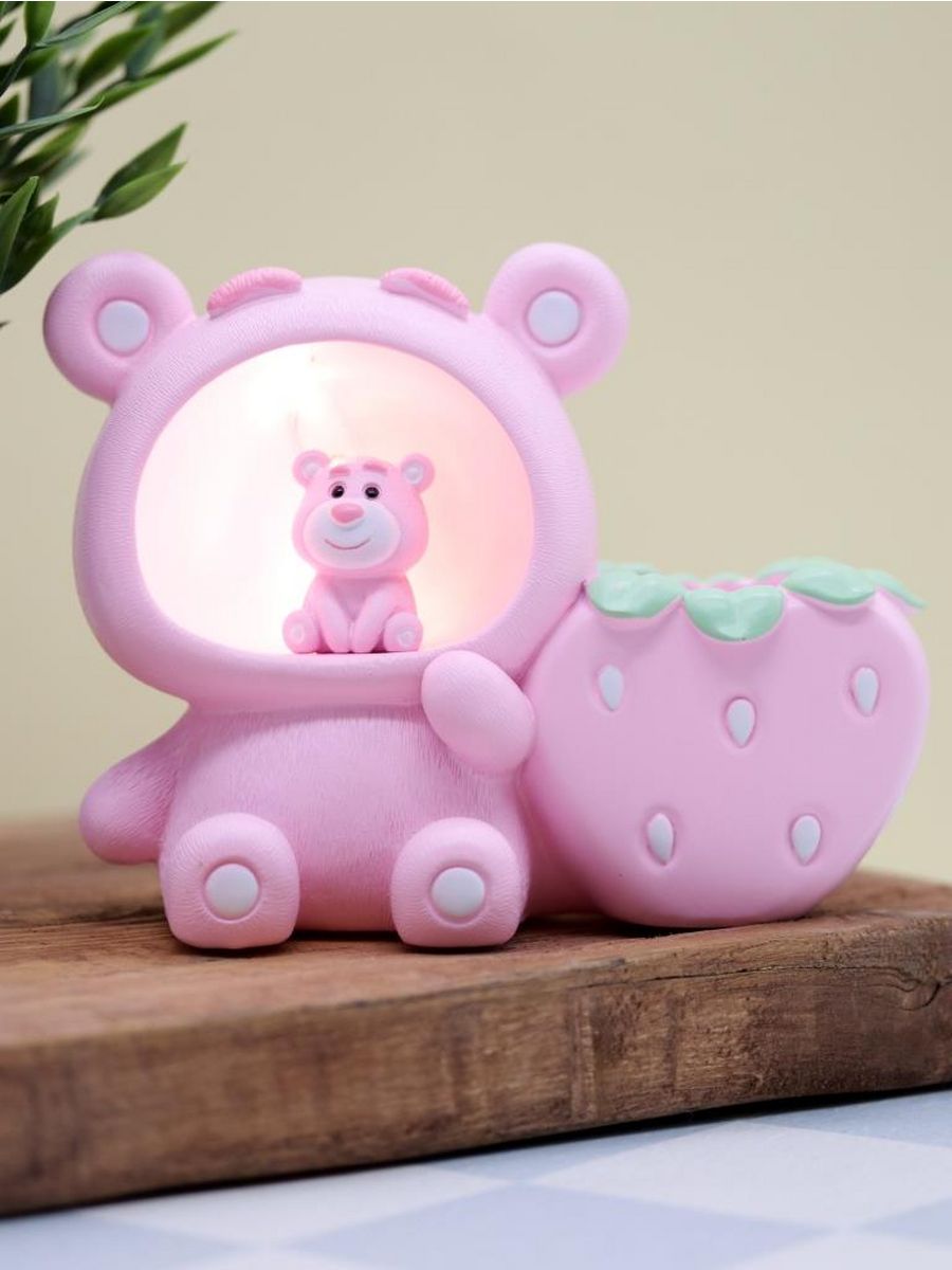 Ночник-подставка iLikeGift Strawberry bear pink - фото 1