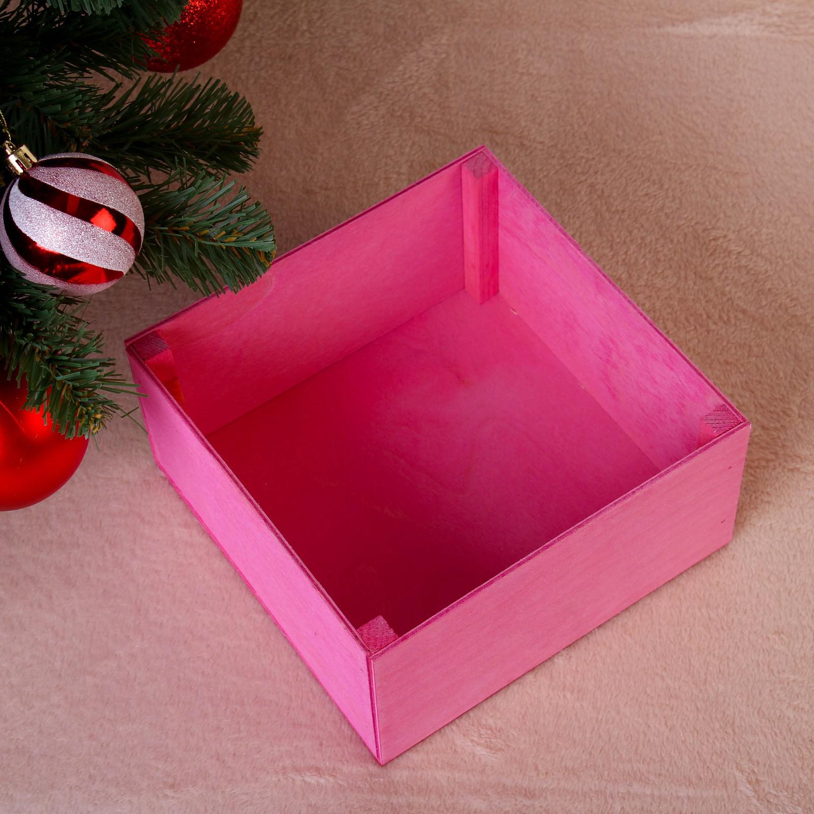 Коробка Sima-Land подарочная«C Новым Годом» розовая. 20×20×10 см - фото 3