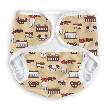 Трусики MULTI-DIAPERS с карманом для вкладыша Паровозы А 3-6кг 1шт