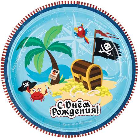 Тарелка Веселая затея Пиратский остров 6шт 1502-5692