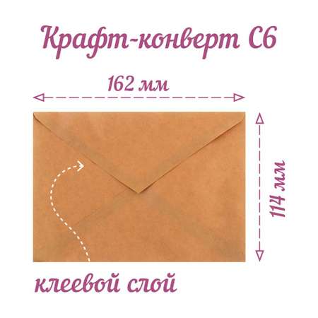Открытка Крокуспак с крафтовым конвертом С днем рождения 1 шт