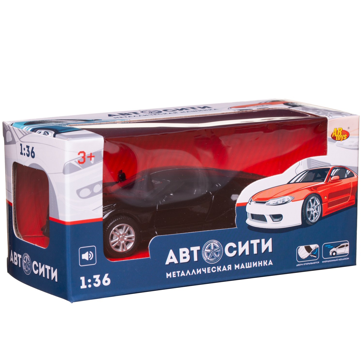 Автомобиль Abtoys АвтоСити 1:36 инерционный черный C-00522/черная - фото 3