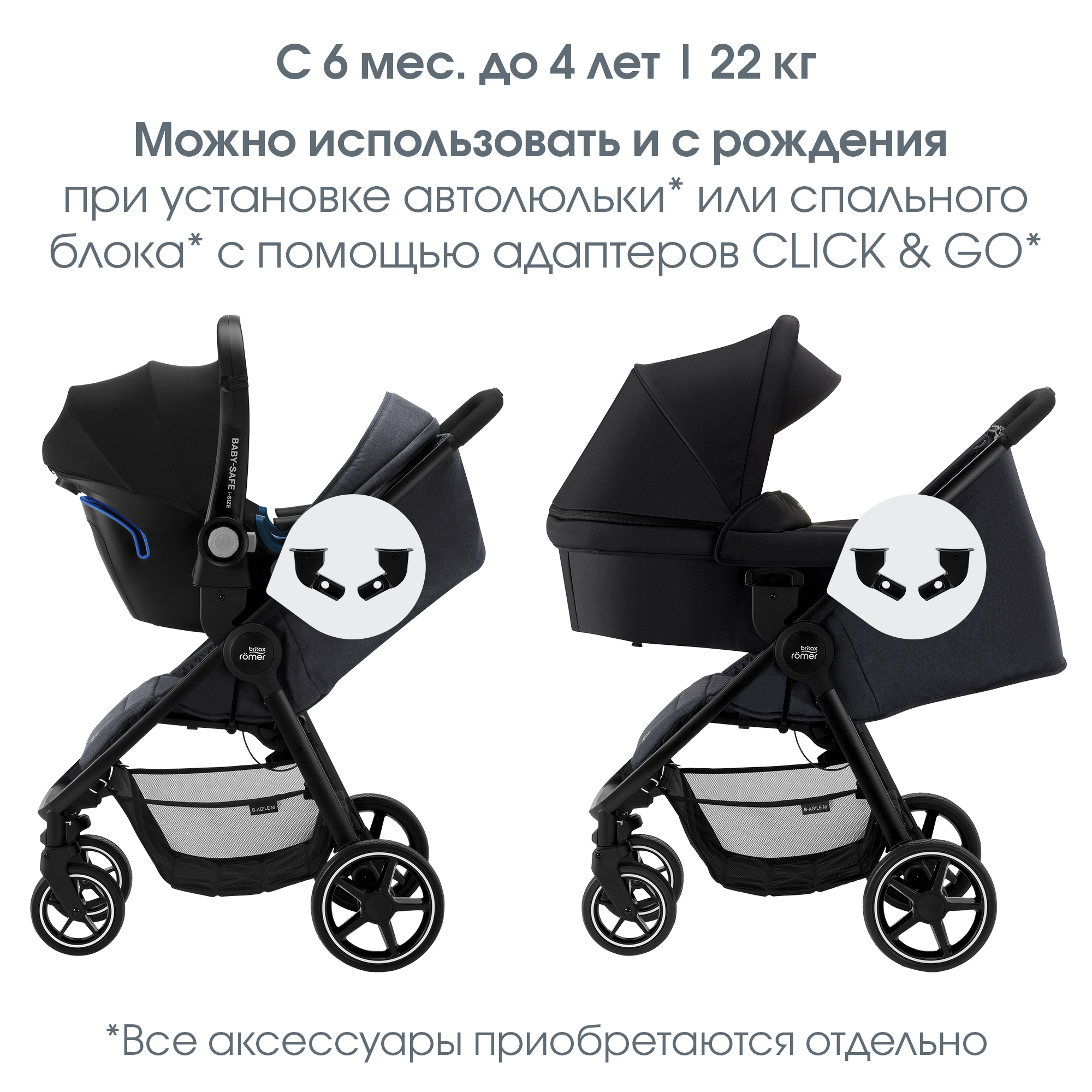 Коляска Britax Roemer B-Agile M Black shadow - фото 5