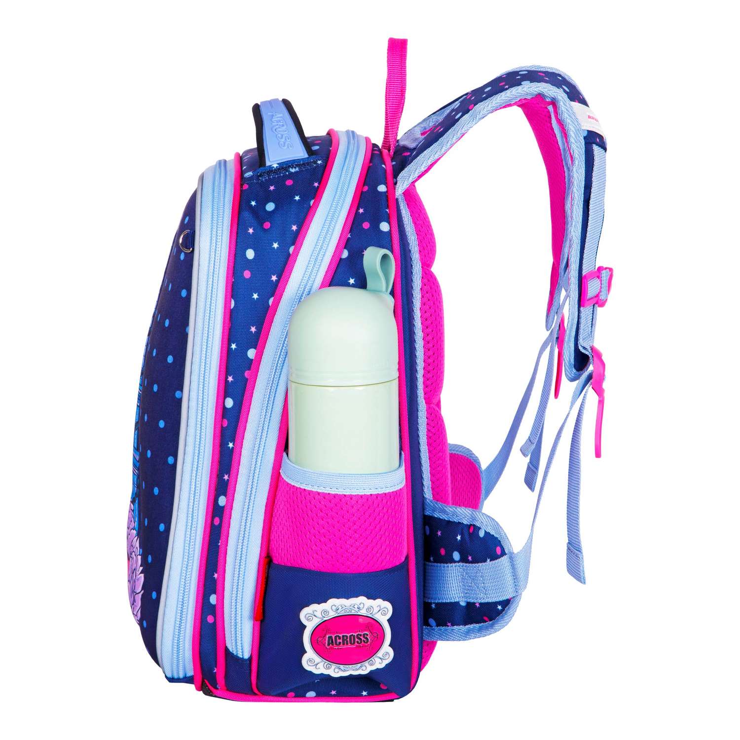 Рюкзак школьный ACROSS с наполнением: мешочек для обуви каркасный пенал и брелок - фото 9