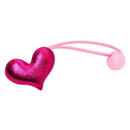 Набор резинок для волос B and H Сердце с мульти блестками+Сердце Розовае 2шт W0010