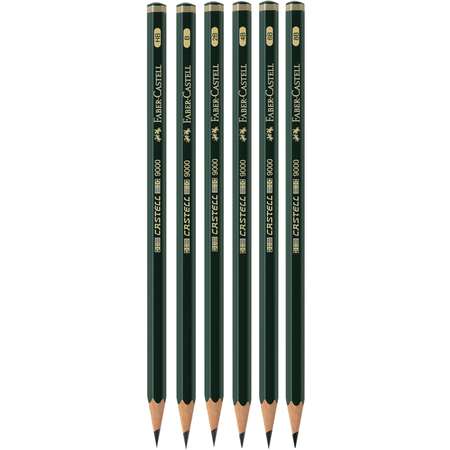 Набор карандашей FABER CASTELL чернографитных 9000 6шт HB-8B