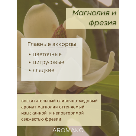 Роллербол масляные духи AromaKo Magnolia Fresia 5 мл