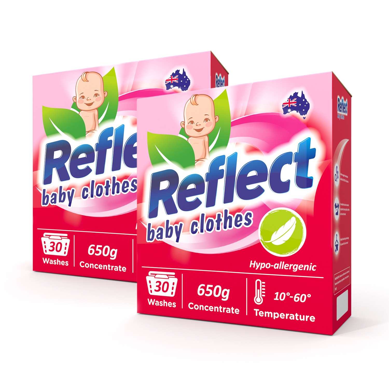 Стиральный порошок Reflect BABY Clothes ЭКО концентрат для детских вещей 0+ Комплект 2 шт. по 650 г (60 стирок) - фото 1