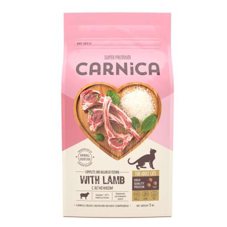 Корм для кошек Carnica 5кг с ягненком и рисом сухой