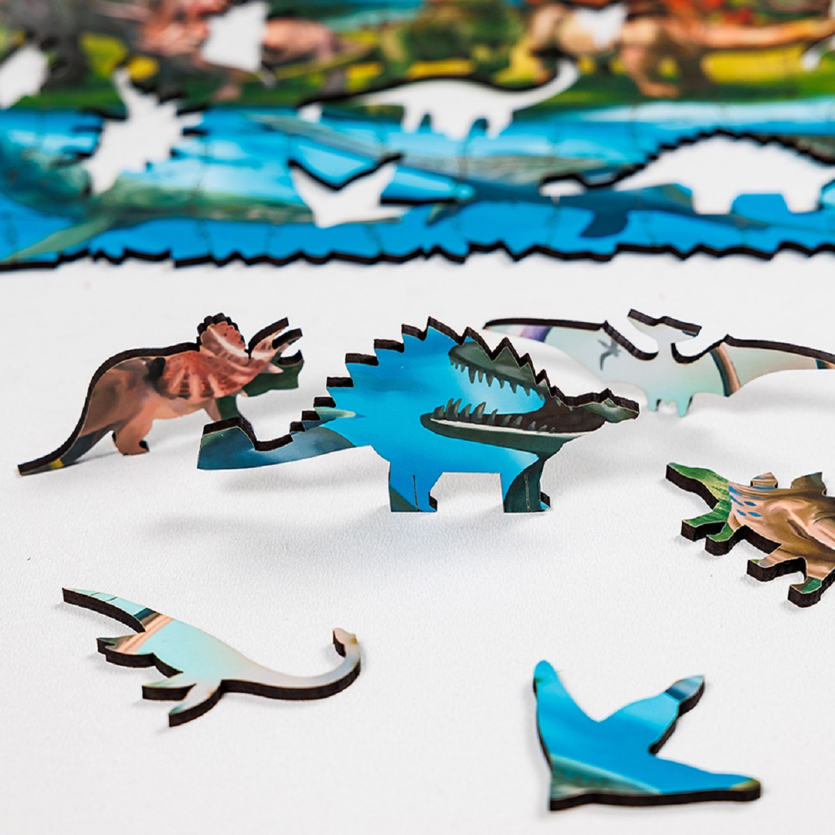 деревянный пазл Melograno puzzle Мир динозавров М 140 деталей - фото 5