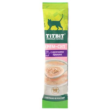 Лакомство для кошек Titbit 10г с кусочками кролика крем-суп