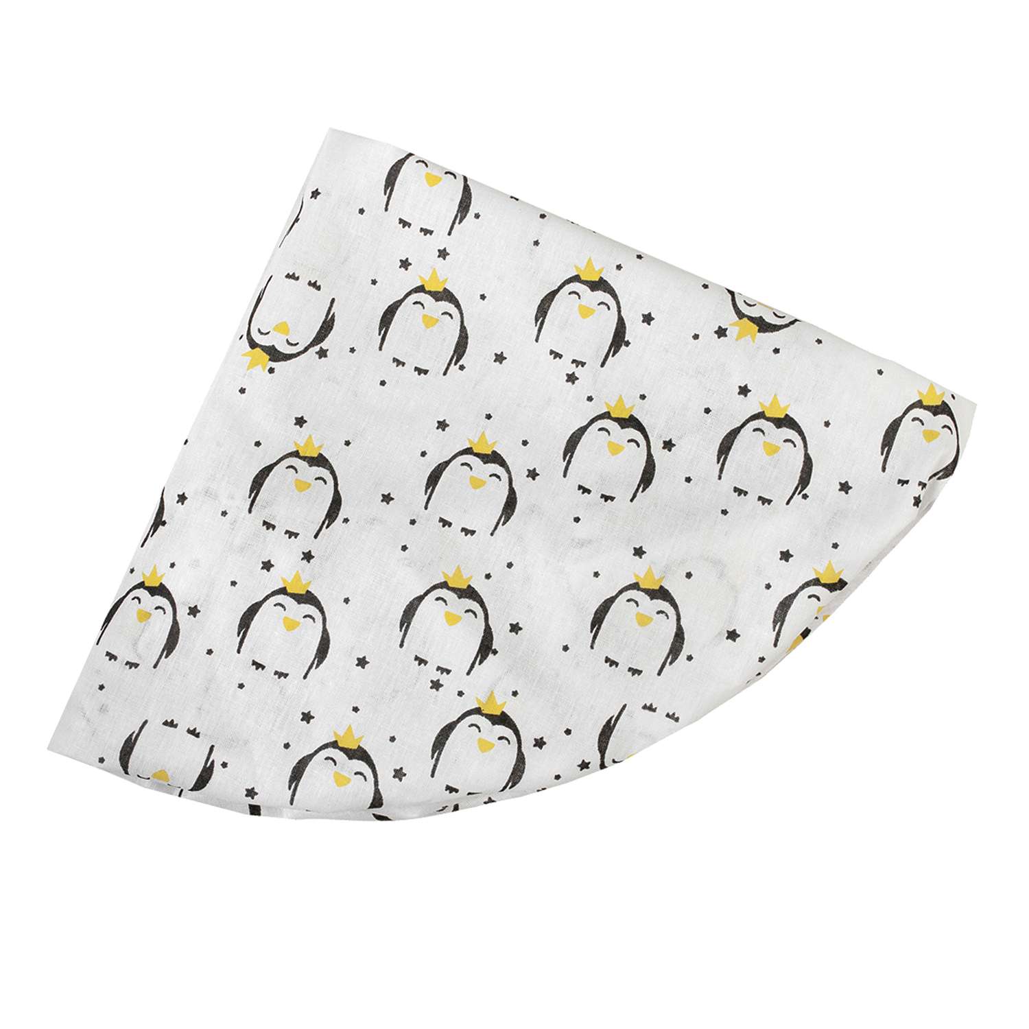 Простыня Amarobaby Пингвины на резинке круглая Белый-Черный - фото 3