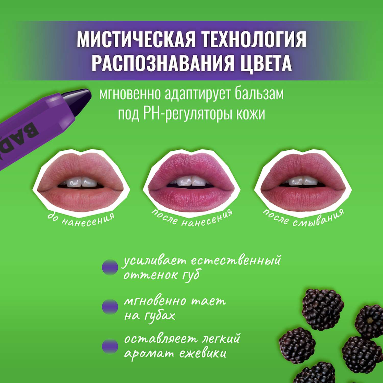 Бальзам для губ Belor Design Ежевика - фото 4