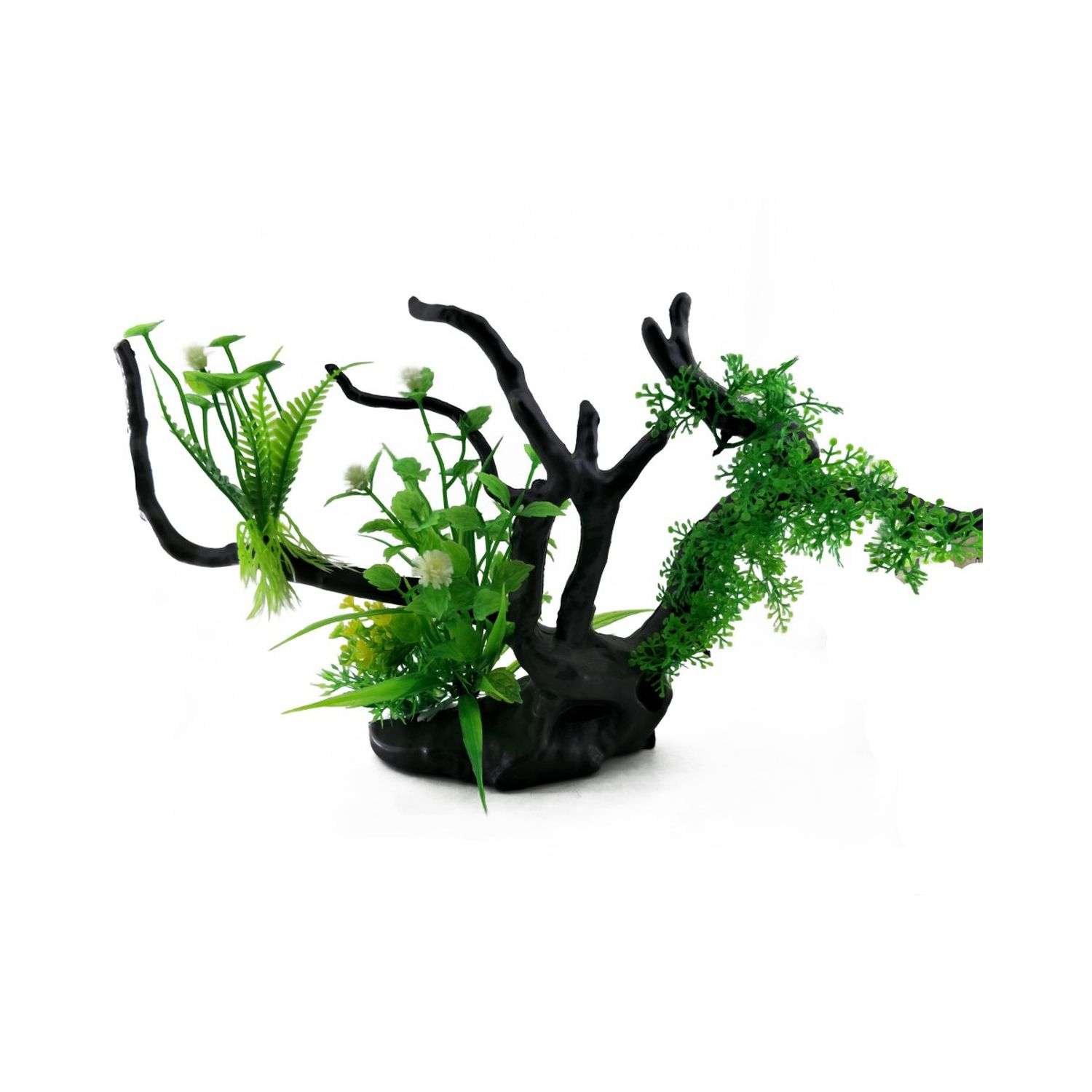 Декор для аквариума Rabizy коряга с растениями 25х18 см - фото 2