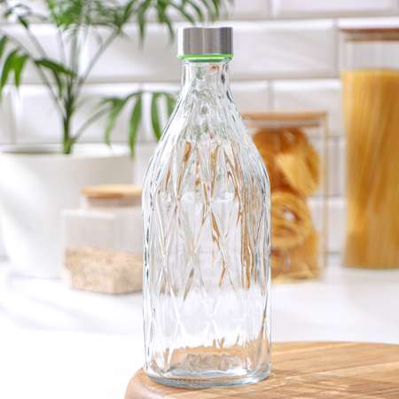Бутыль Sima-Land стеклянная для соусов и масла с металличекой крышкой «Ромб» 1 л 9 5×25 5 см