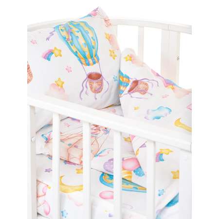 Комплект постельного белья Lemony kids в овальную кроватку Rainbow Розовый 3 предмета