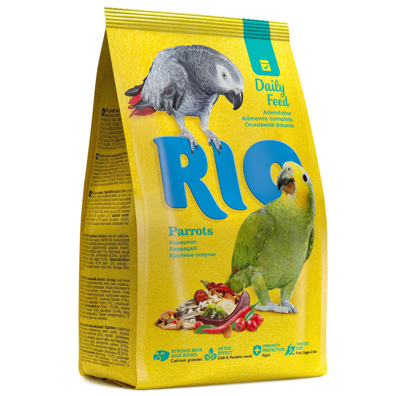 Корм для попугаев RIO для крупных основной 1кг - фото 1