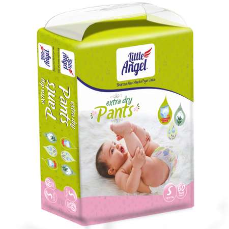 Подгузники-трусики Little Angel. Extra Dry S (2-4 кг) 60штук