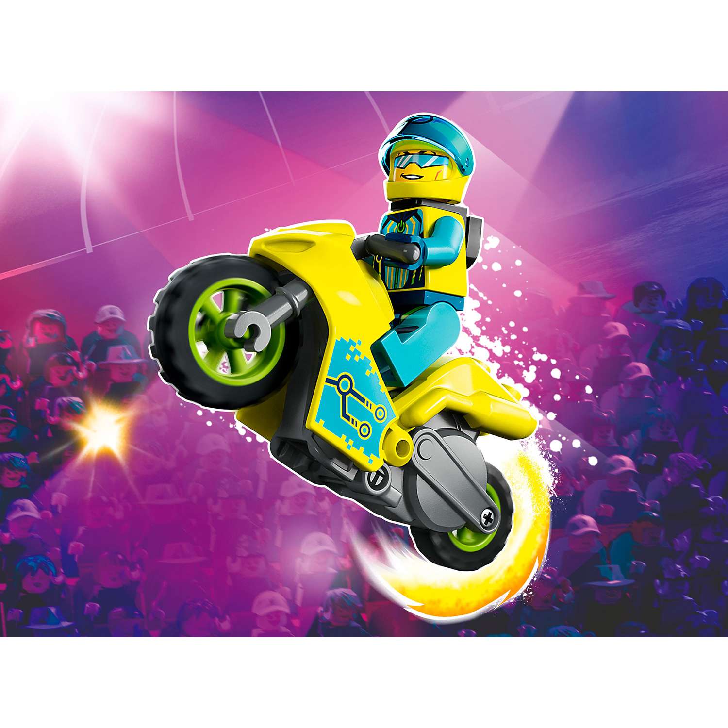 Конструктор детский LEGO City Stuntz Трюковый кибер-мотоцикл 60358 - фото 5