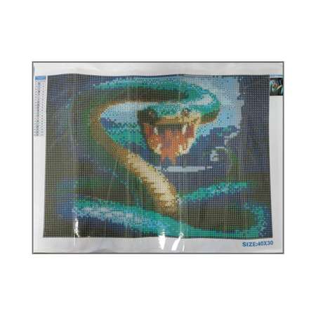 Алмазная мозаика Seichi Оскал змеи 30х40 см