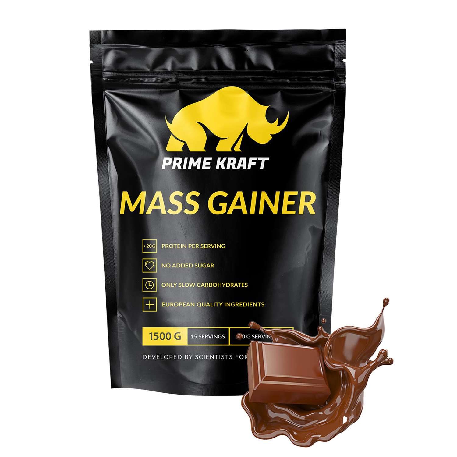 Гейнер Prime Kraft Mass Gainer шоколад 1500г - фото 2