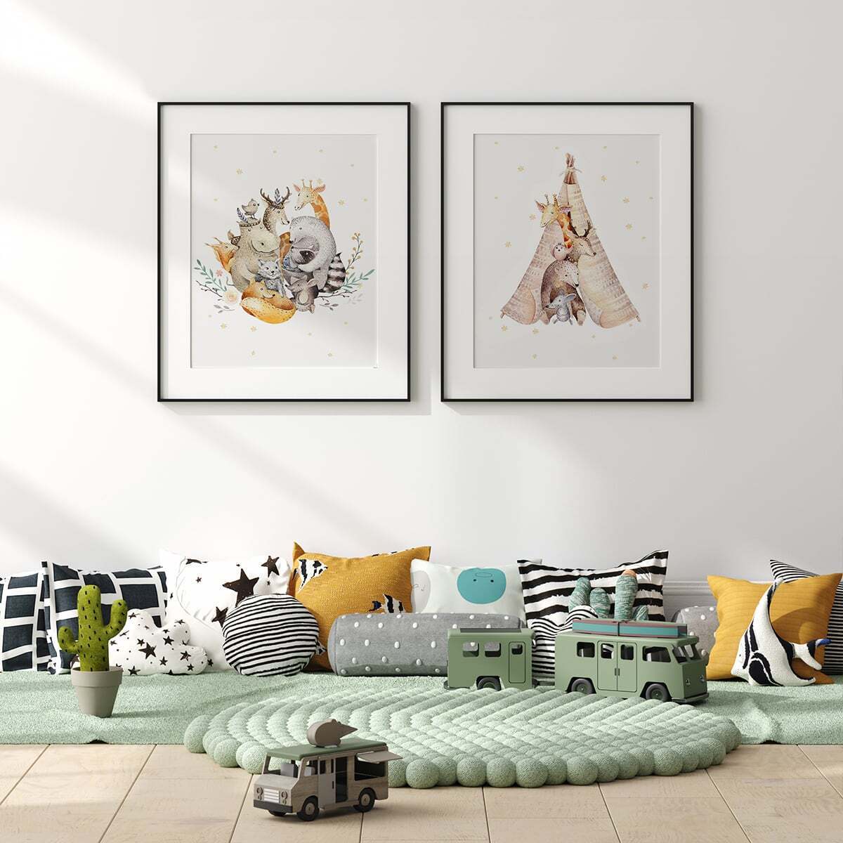 Интерьерный постер Moda interio Watercolor animals Акварельные животные 40х50 см 2 шт - фото 7