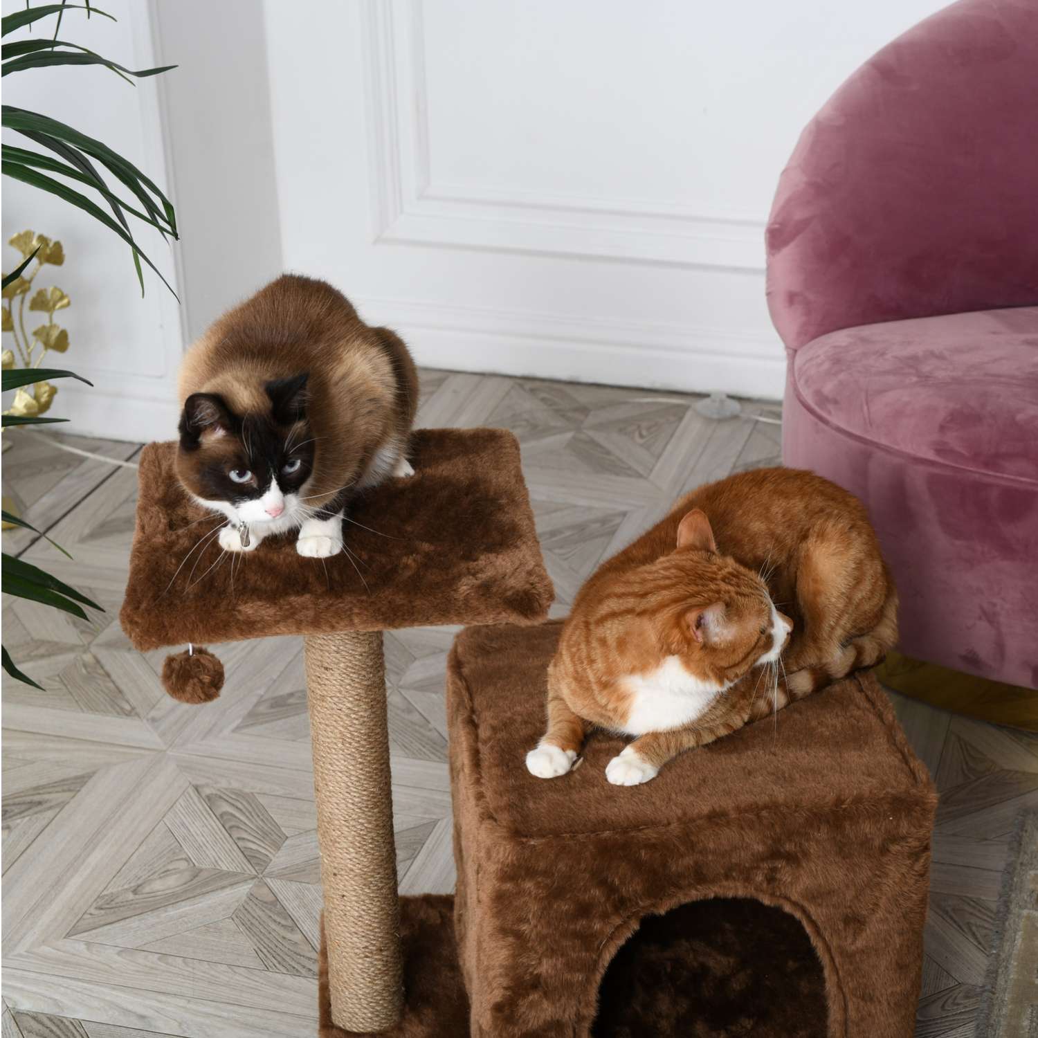 Когтеточка для кошек домик БРИСИ Коричневый - фото 3