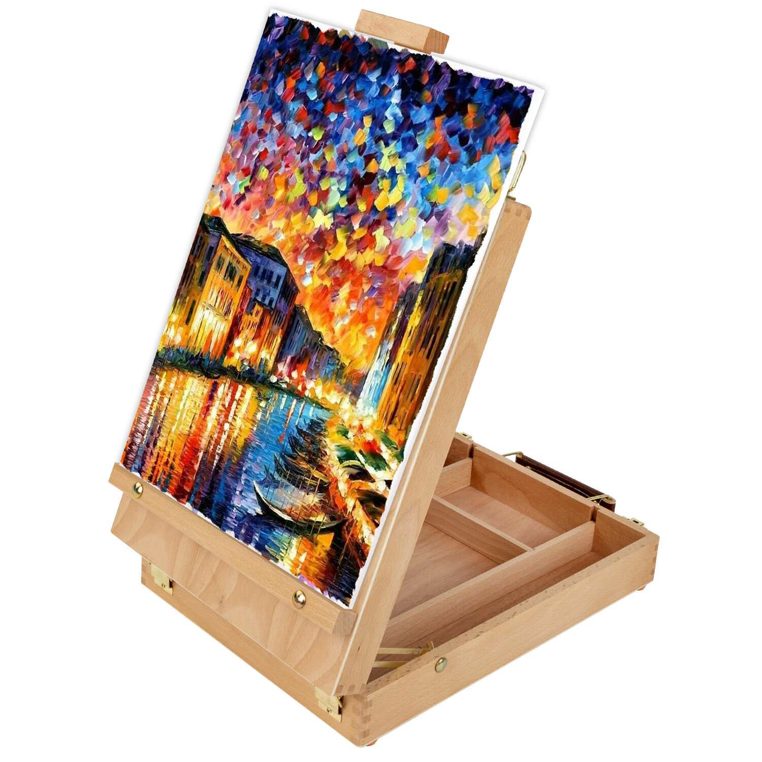 Этюдник для рисования Brauberg деревянный из бука настольный с ящиком - фото 2