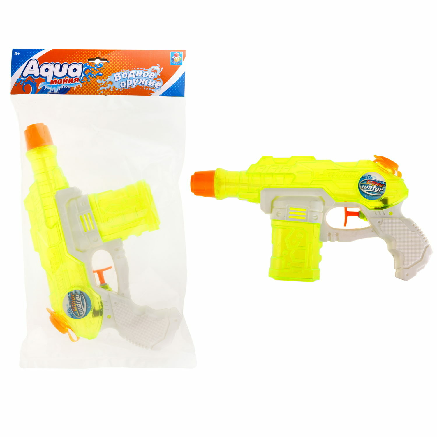 Водяной пистолет Аквамания 1TOY игрушечное оружие желтый - фото 3