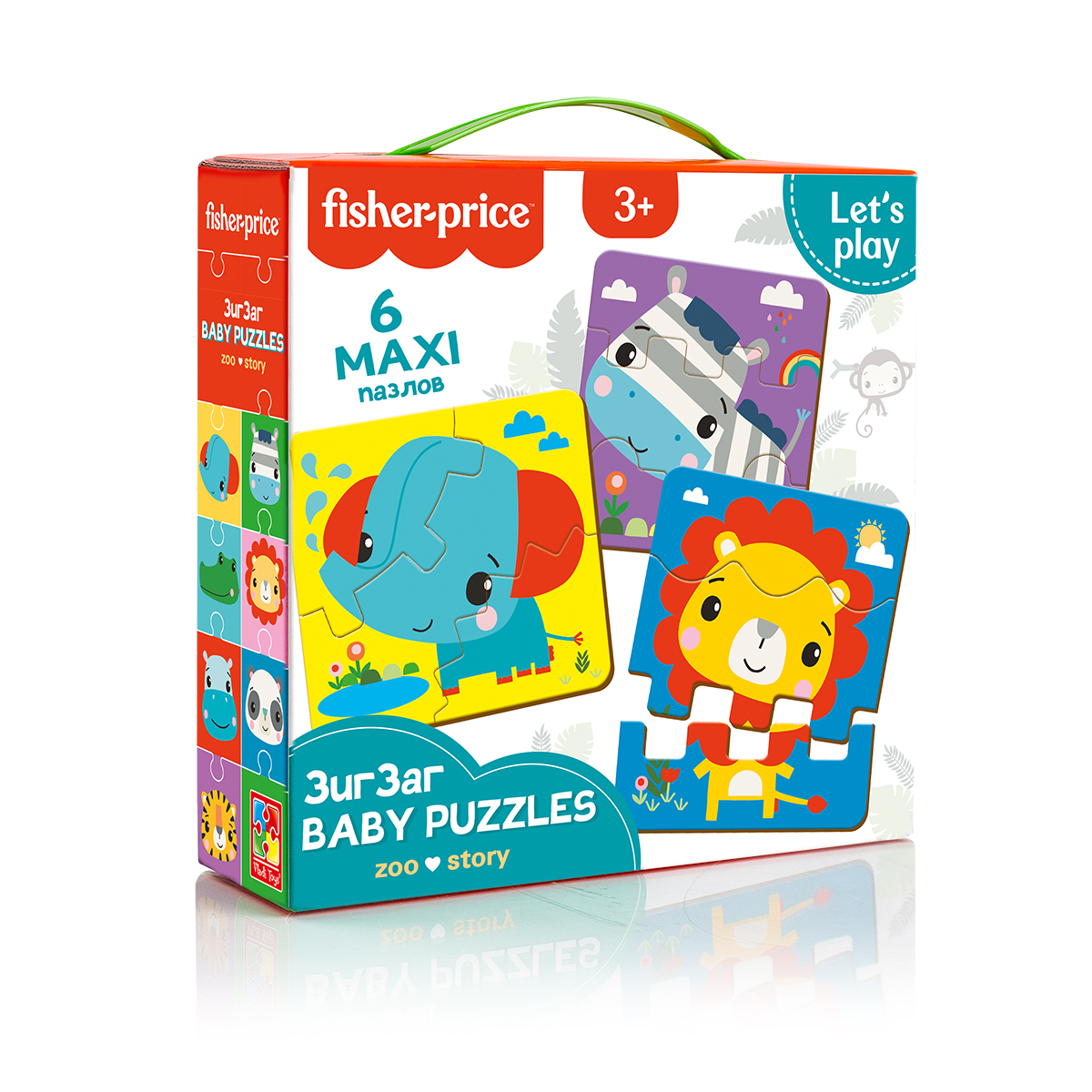 Набор пазлов Vladi Toys фигурные baby puzzle зигзаг Fisher-Price Зоопарк - фото 7