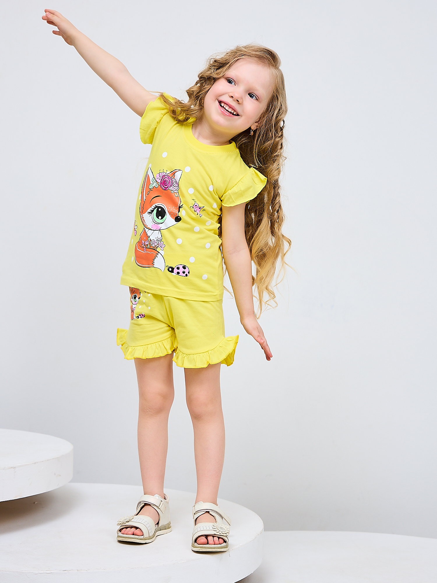 Костюм Mil Art kids 1902201548SUIT-SHORTS-LISICHKA-YELLOW - фото 4