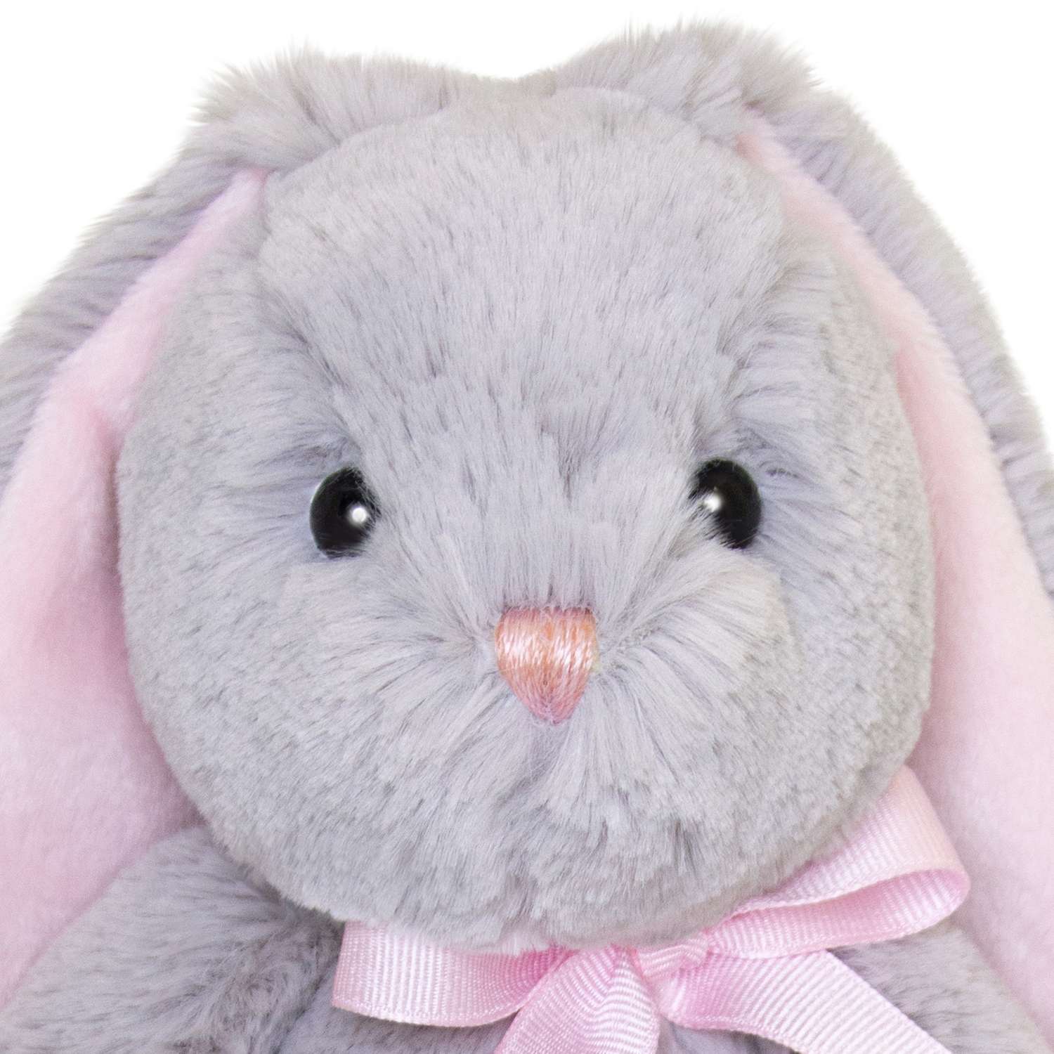 Игрушка мягкая Aurora Кролик с лентой Серый 171056A - фото 7