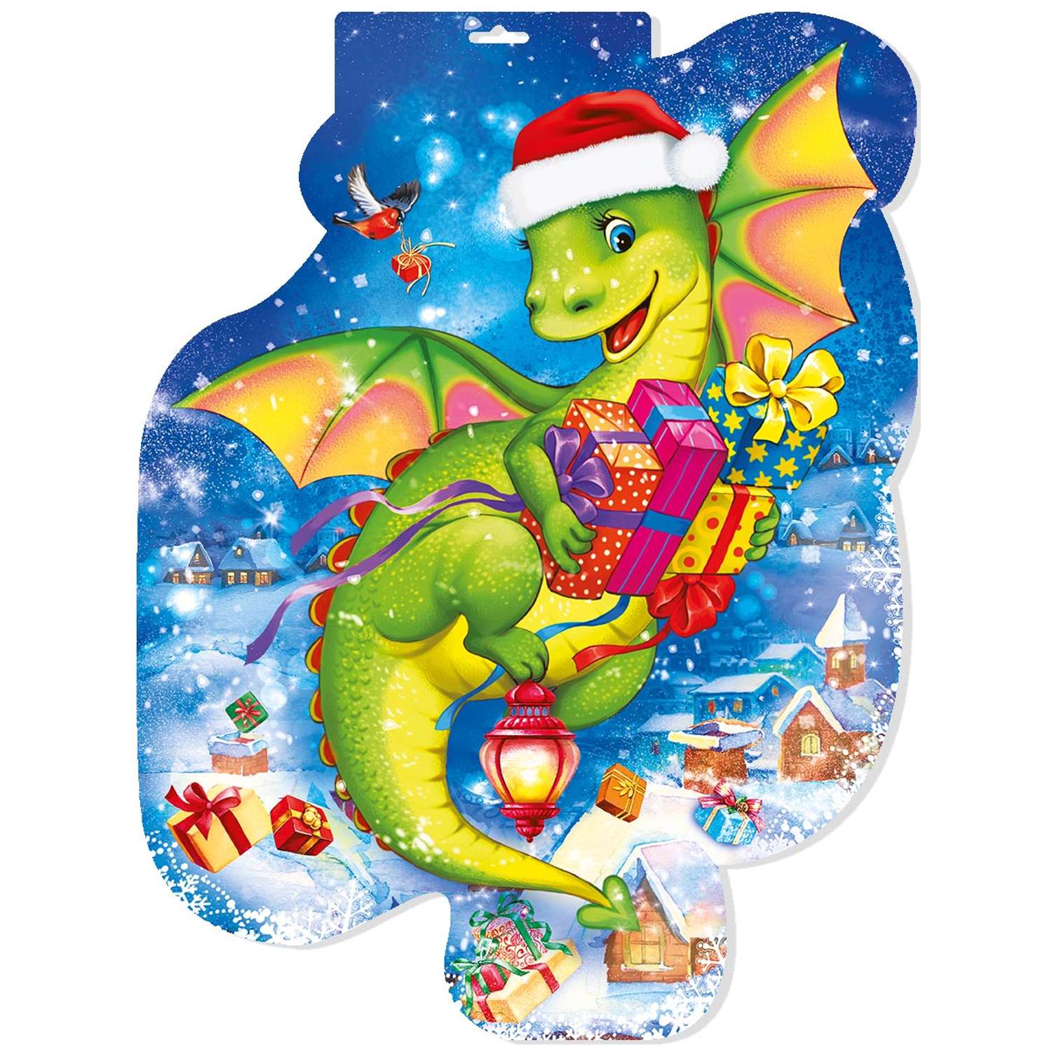 Новогодний плакат Мир поздравлений дракон символ года двусторонний - фото 1