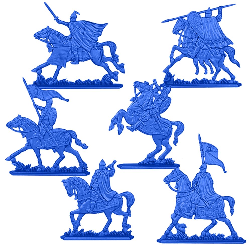 Набор солдатиков Воины и Битвы Русские Конные Витязи цвет синий - фото 2
