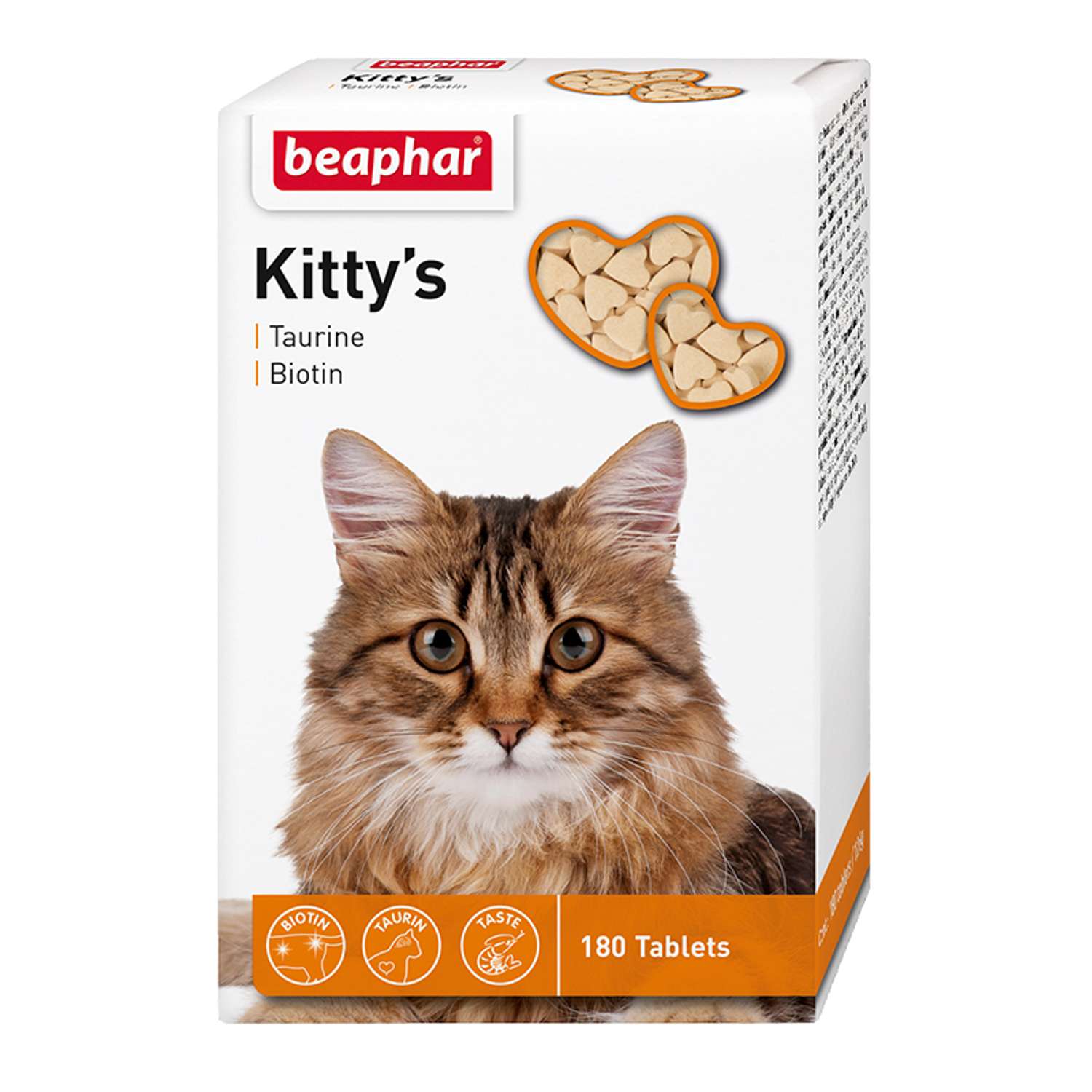 Витамины для кошек Beaphar Kittys Biotin таурин-биотин при недостатке витаминов 180таблеток - фото 1