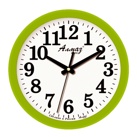 Часы настенные АлмазНН круглые зеленые 28.5 см
