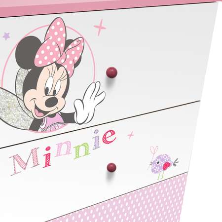 Комод Polini kids Disney baby Минни Маус Фея с 3ящиками Белый-Розовый