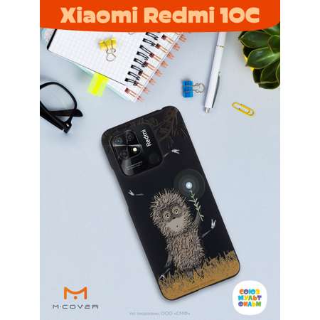 Силиконовый чехол Mcover для смартфона Xiaomi Redmi 10C Союзмультфильм Ежик в тумане и фонарик