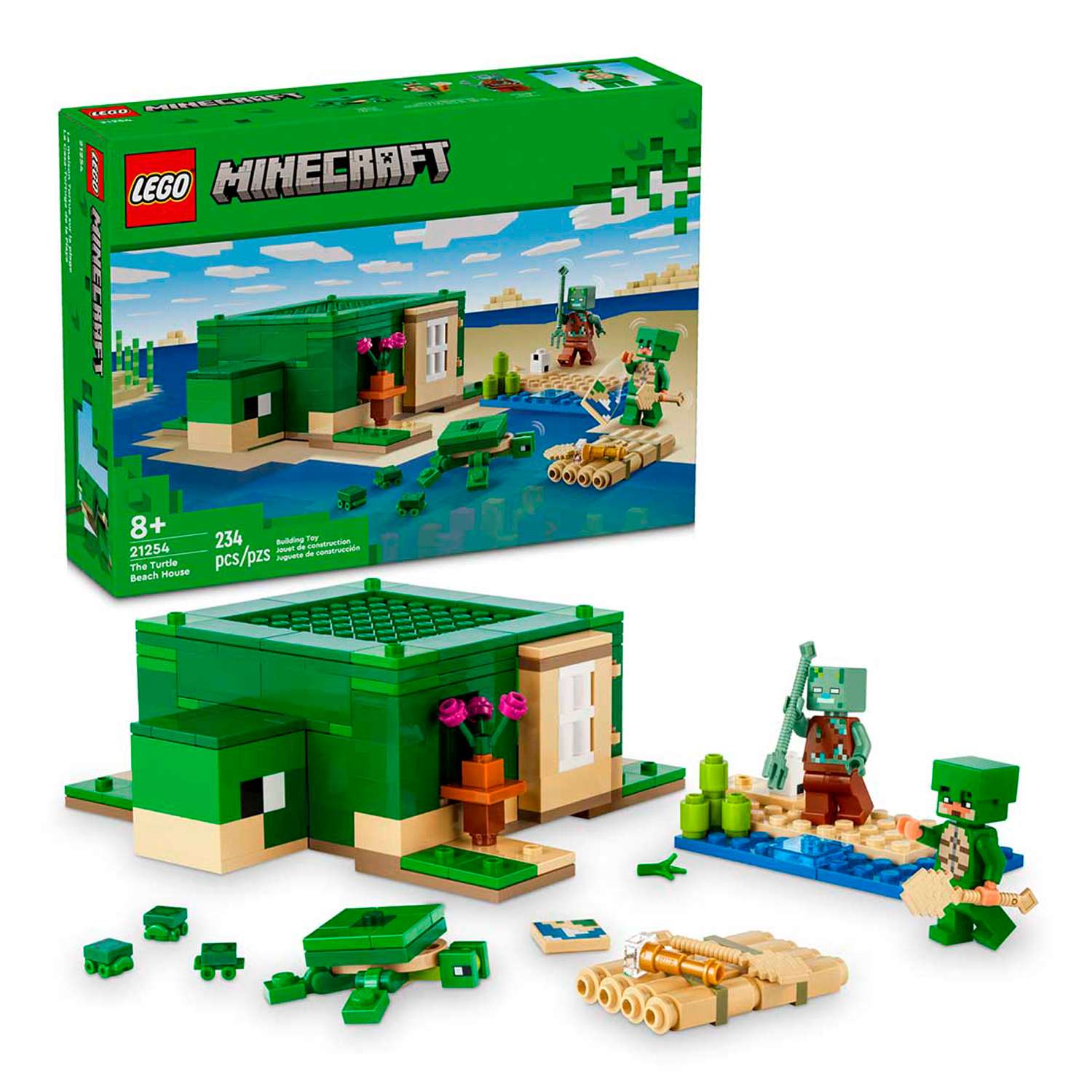 Конструктор детский LEGO Minecraft Домик на Черепашьем пляже 21254 - фото 1