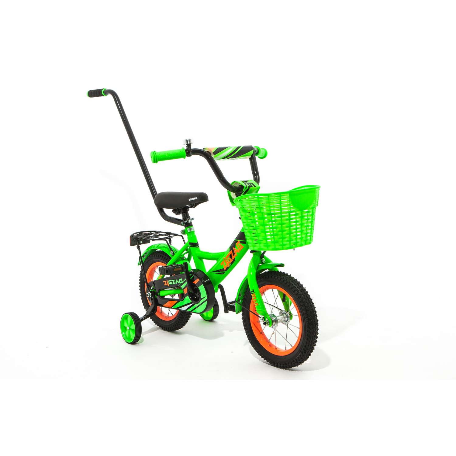 Велосипед ZigZag 12 CLASSIC зеленый С РУЧКОЙ - фото 3