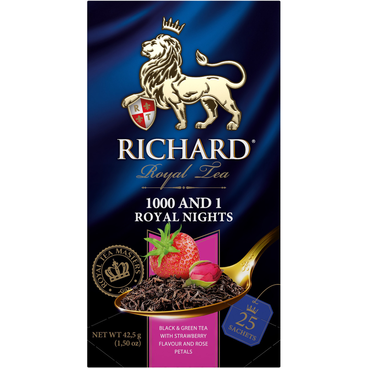 Чай черный и зеленый Richard 1000 and 1 Royal Nights со вкусом клубники и винограда 25 пакетиков - фото 1