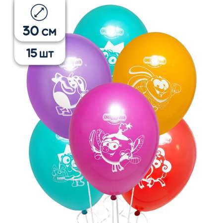 Воздушные шары BELBAL Воздушные латексные шары Смешарики 30 см набор 15 шт