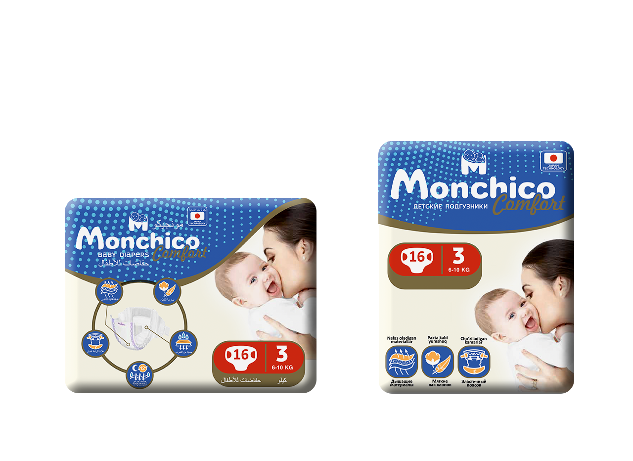 Детские подгузники Monchico Comfort 6-10 кг 1 упаковка - фото 1