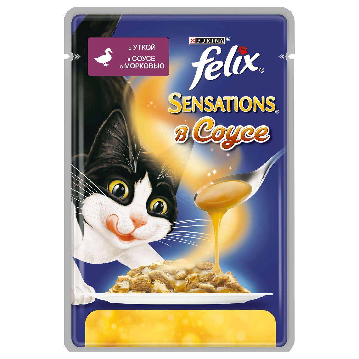 Корм влажный для кошек Felix Sensations 85г в cоусе c уткой и морковью пауч - фото 1