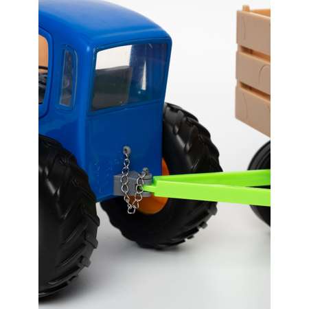 Набор трактор с прицепом 4 в 1 Super01 синий трактор