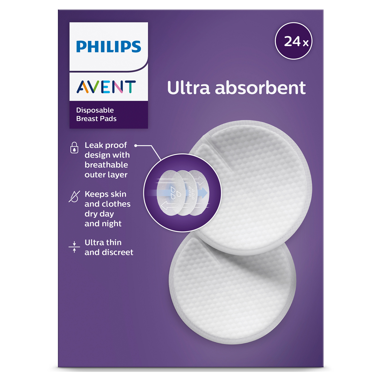 Вкладыши для бюстгальтера Philips Avent 24шт SCF254/24 - фото 1